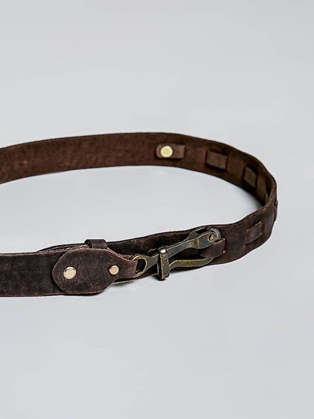 NWT POL Rugged Handcrafted Vintage Genuine Leather Coffee Brown Belt